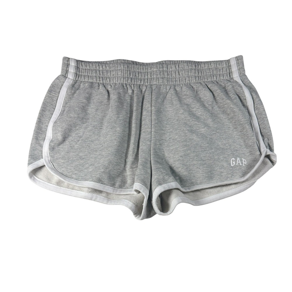 Gap Womens Gray Fleece Shorts Heathered Athletic Lounge Size Large 70s Vibe - Picture 1 of 5